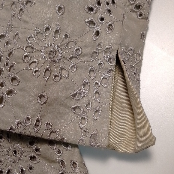 Vintage Taifun grey blazer. Eyelet design size 4 linen.  Office business Spring - Picture 5 of 5